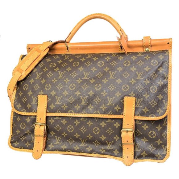 LOUIS VUITTON LV Sac Kleber Shoulder Bag Monogram Leather Brown - Picture 1 of 8